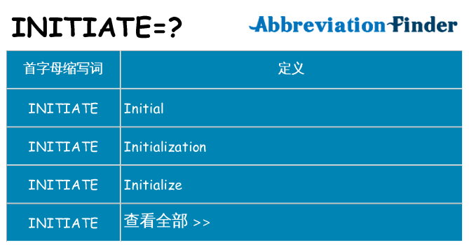 initiate 代表什么