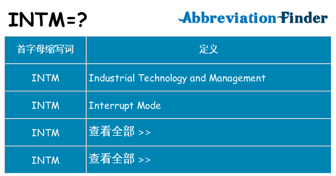 intm 代表什么