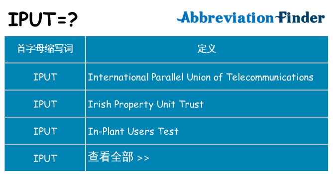 iput 代表什么