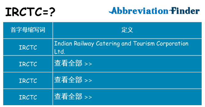 irctc 代表什么