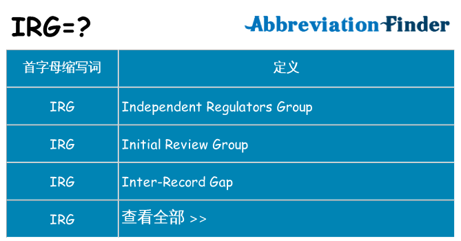 irg 代表什么