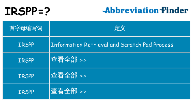 irspp 代表什么