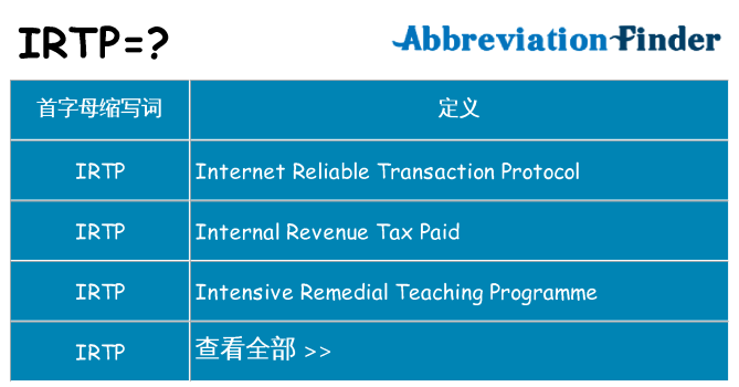 irtp 代表什么