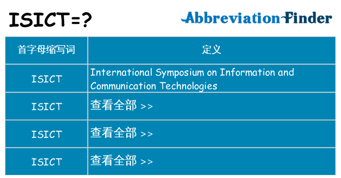 isict 代表什么