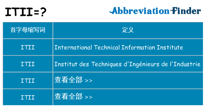 itii 代表什么