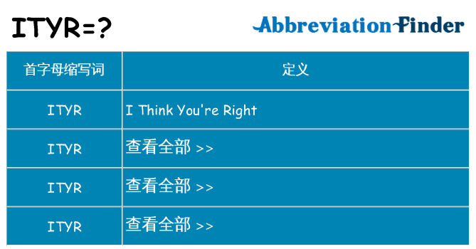 ityr 代表什么
