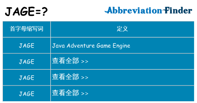 jage 代表什么