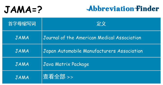jama 代表什么