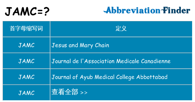 jamc 代表什么