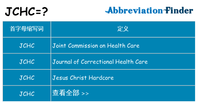 jchc 代表什么