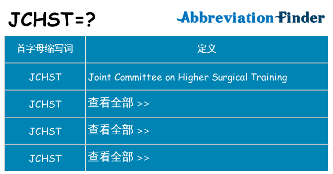 jchst 代表什么