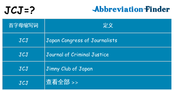 jcj 代表什么