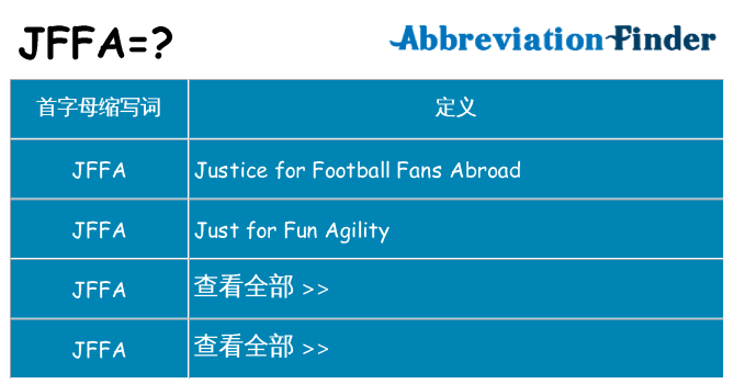 jffa 代表什么