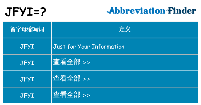 jfyi 代表什么
