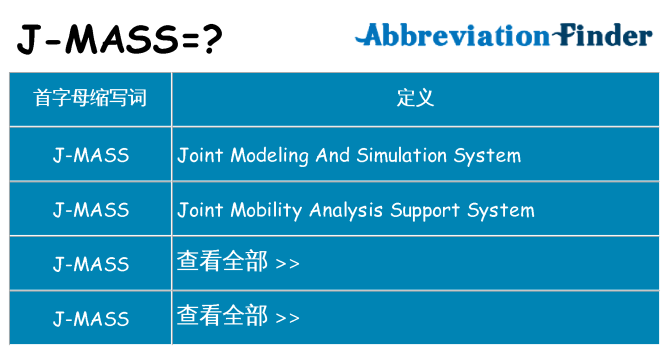 j-mass 代表什么
