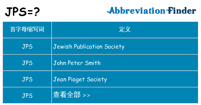 jps 代表什么
