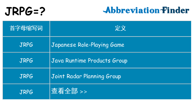 jrpg 代表什么