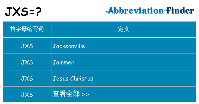 jxs 代表什么