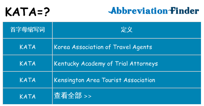 kata 代表什么