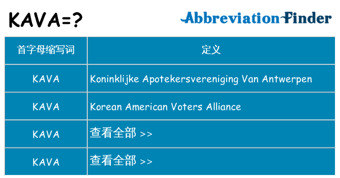 kava 代表什么