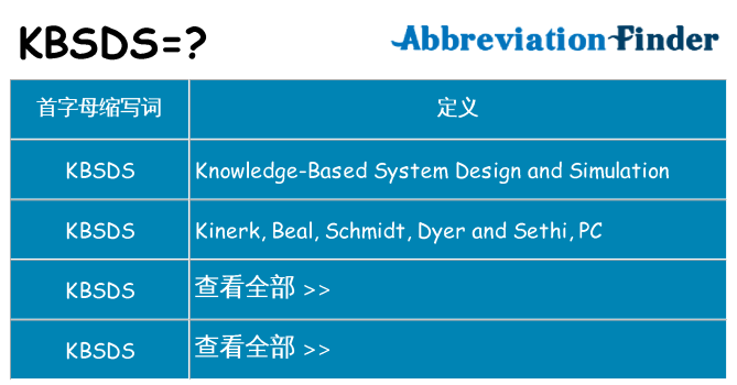 kbsds 代表什么