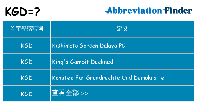 kgd 代表什么