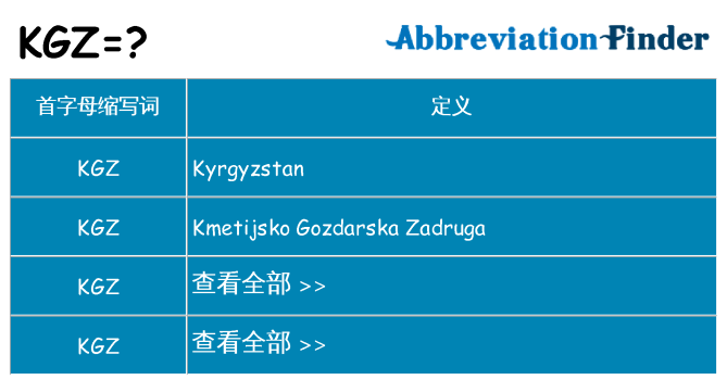 kgz 代表什么