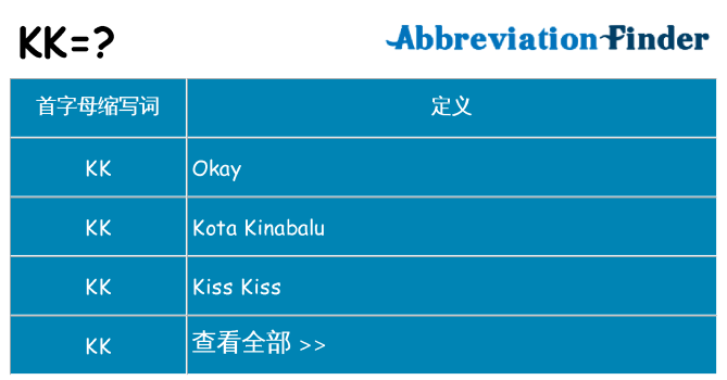 kk 代表什么