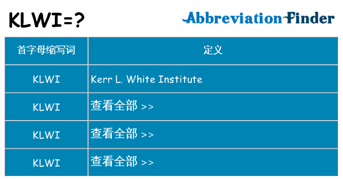 klwi 代表什么
