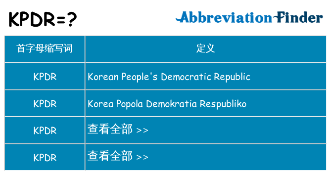 kpdr 代表什么