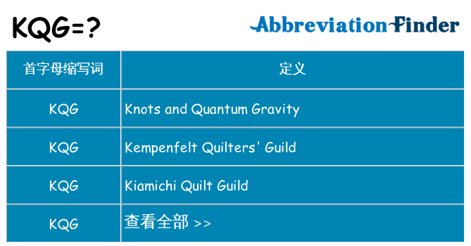 kqg 代表什么