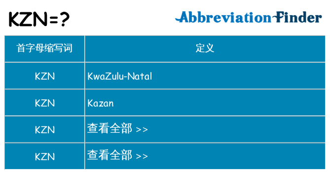 kzn 代表什么