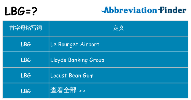 lbg 代表什么