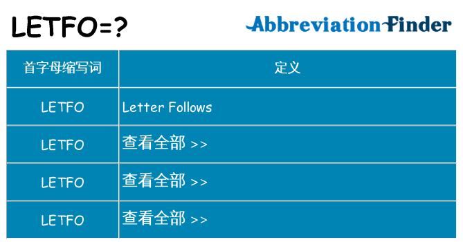 letfo 代表什么
