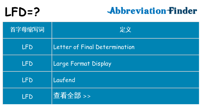 lfd 代表什么
