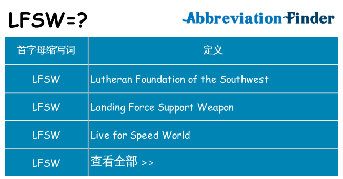 lfsw 代表什么