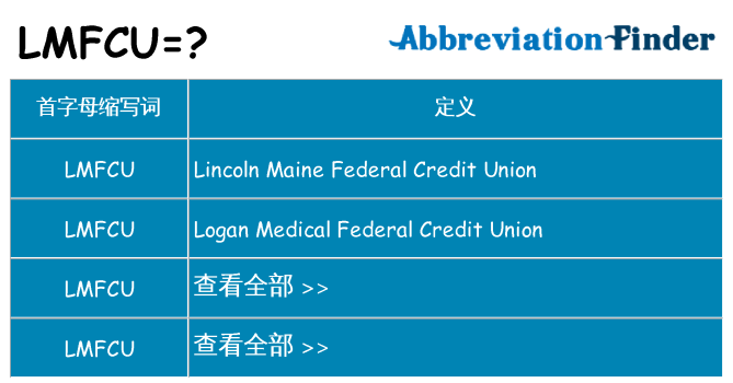 lmfcu 代表什么