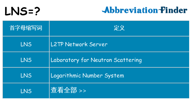 lns 代表什么