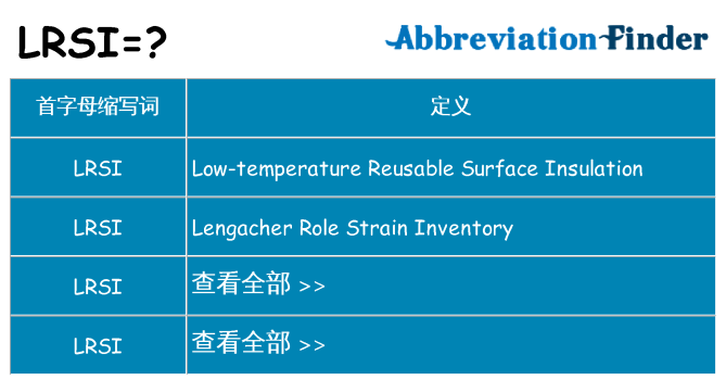 lrsi 代表什么