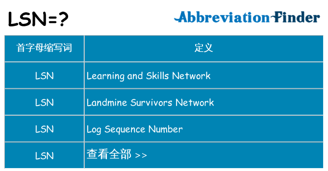 lsn 代表什么