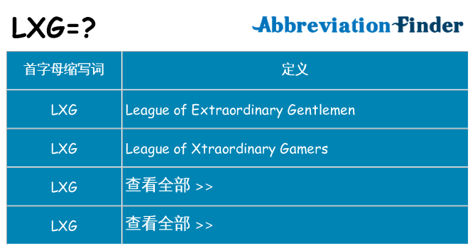 lxg 代表什么
