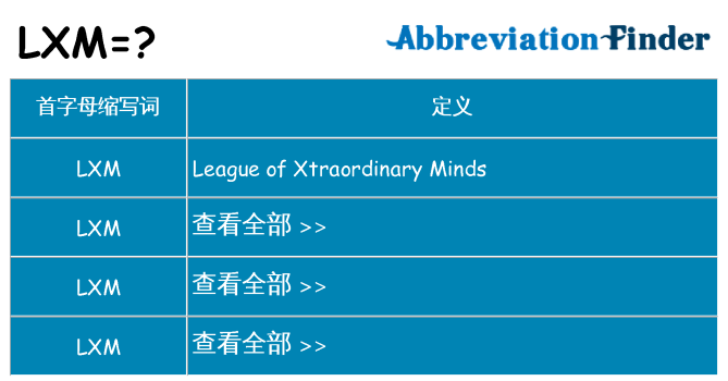 lxm 代表什么