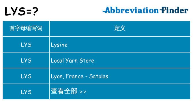 lys 代表什么