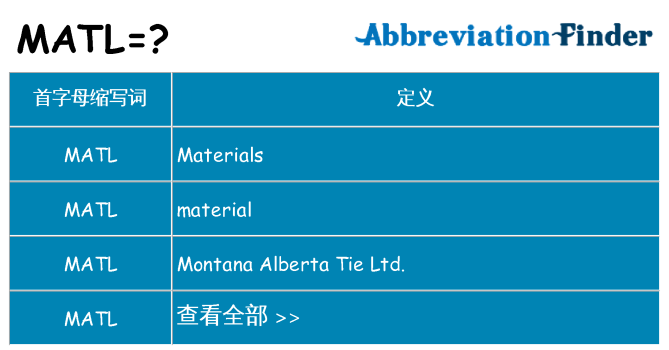 matl 代表什么