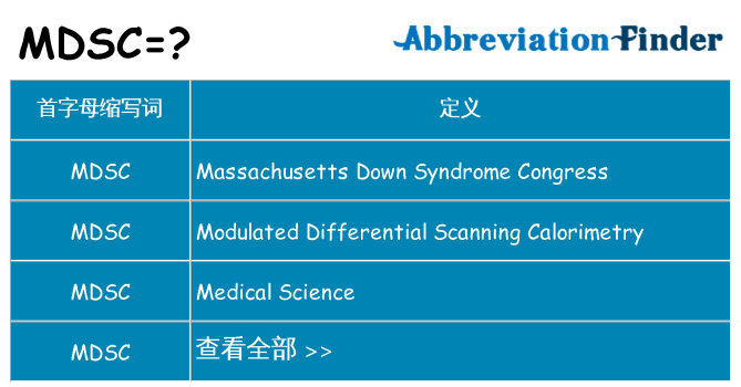 mdsc 代表什么