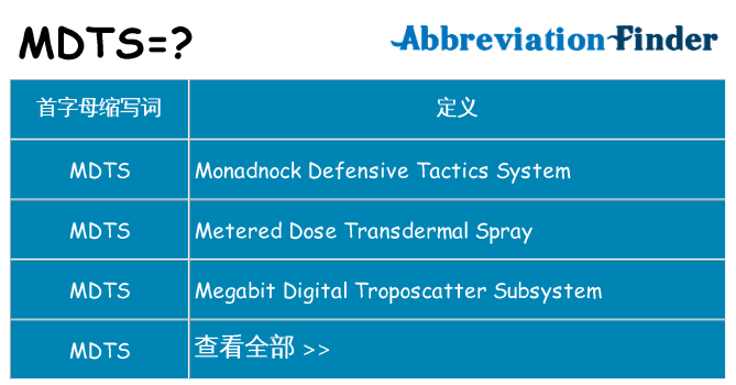 mdts 代表什么