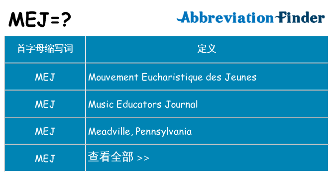 mej 代表什么