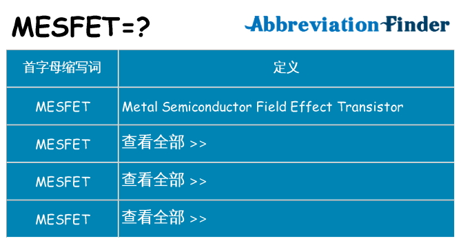 mesfet 代表什么