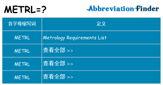metrl 代表什么