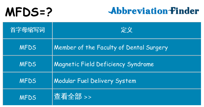 mfds 代表什么